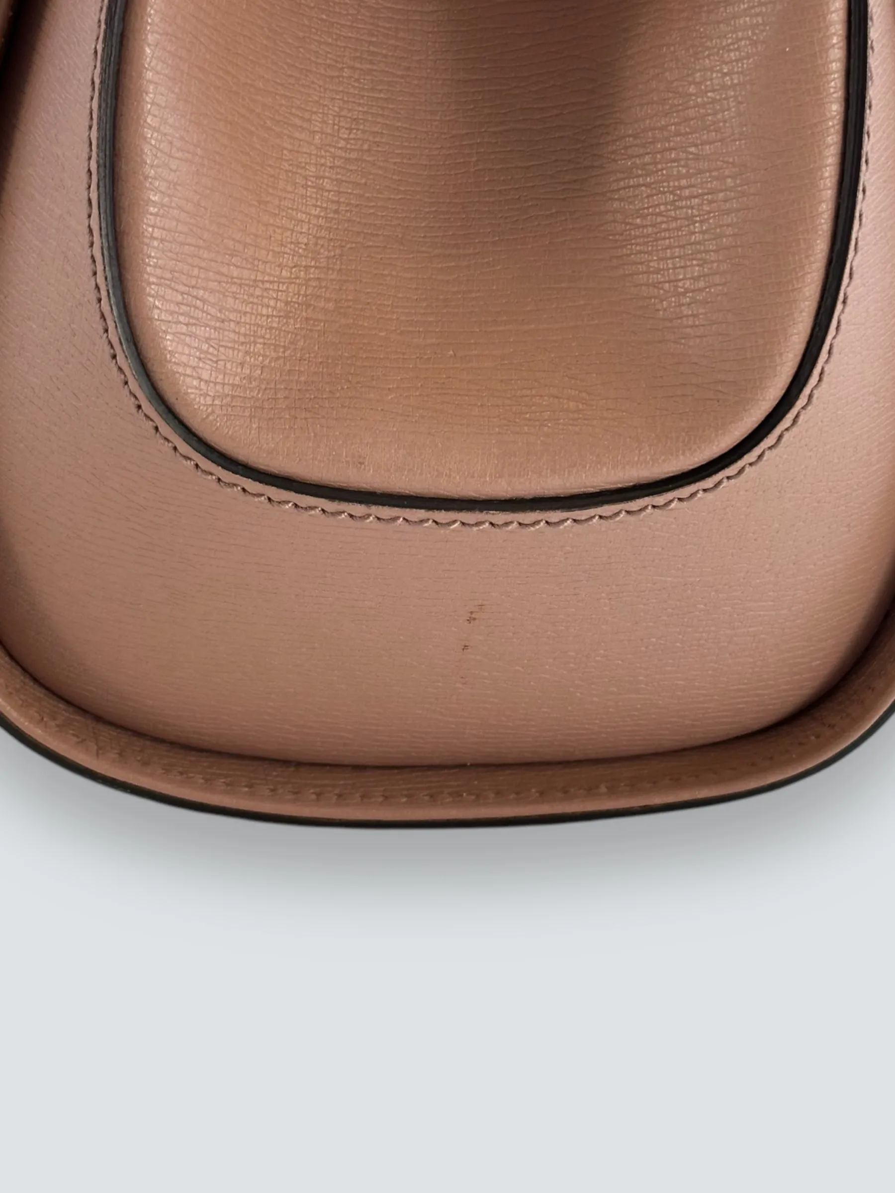 Gucci Dusty Pink Leather Bamboo Tote