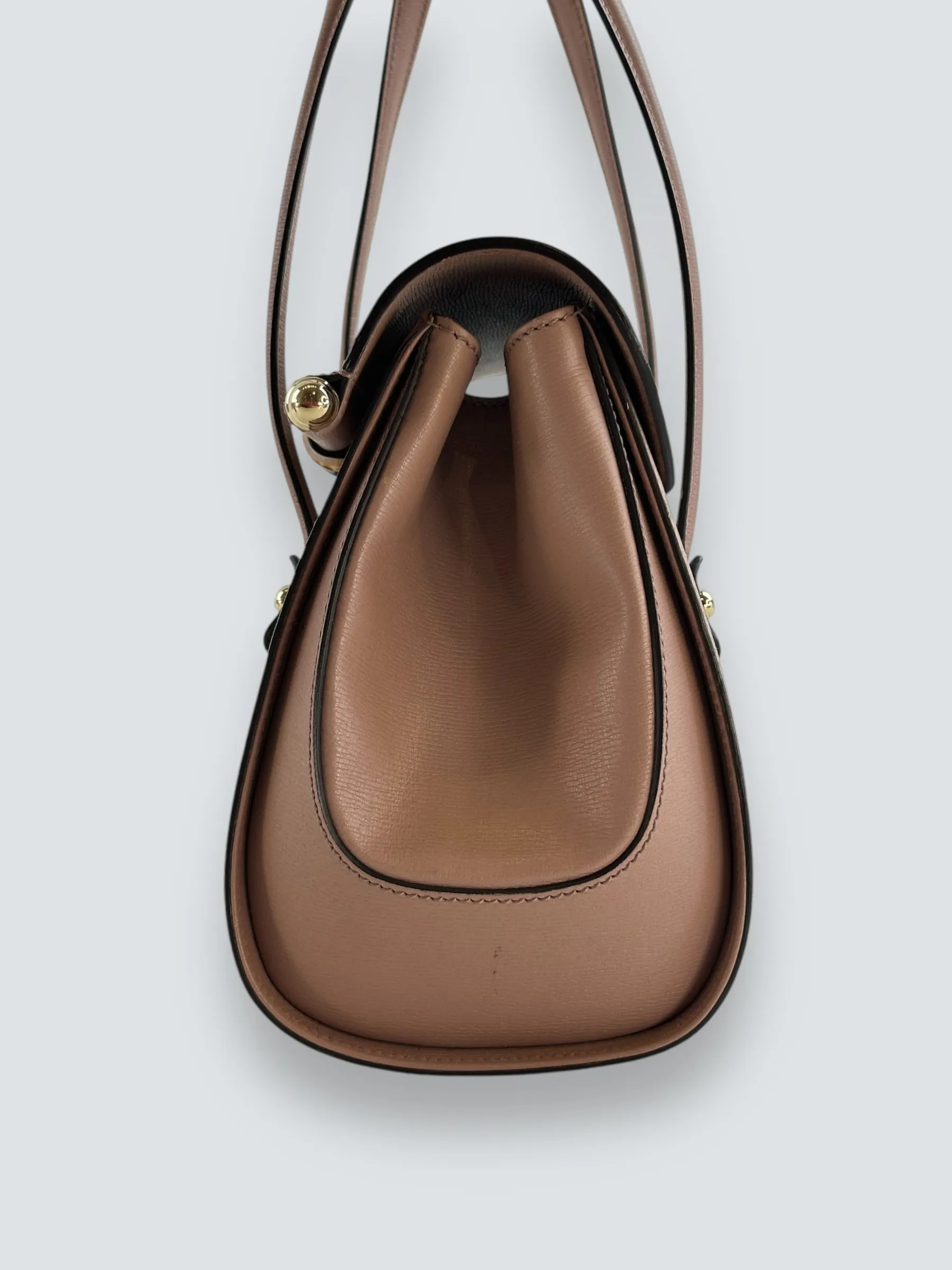 Gucci Dusty Pink Leather Bamboo Tote