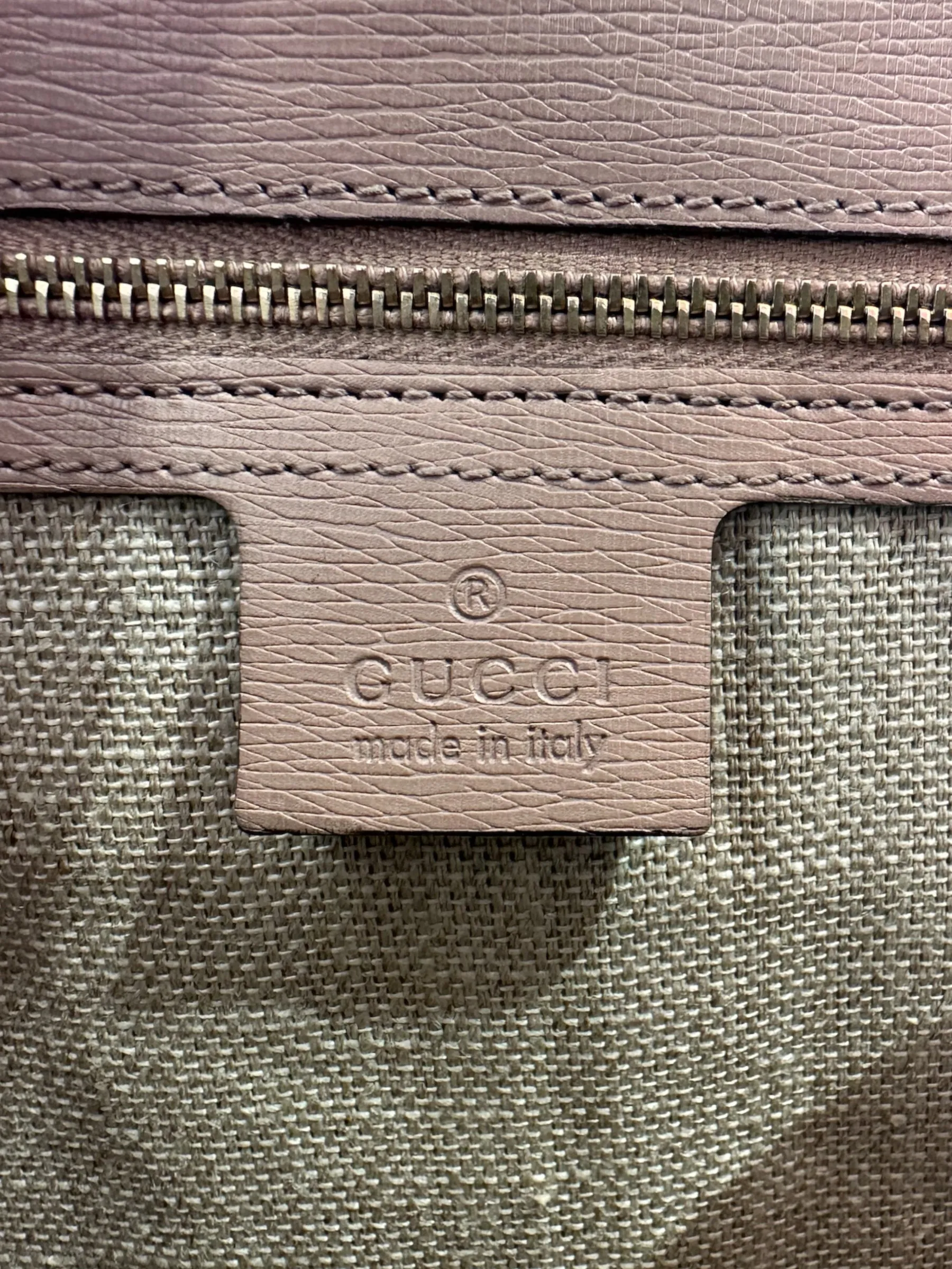 Gucci Dusty Pink Leather Bamboo Tote