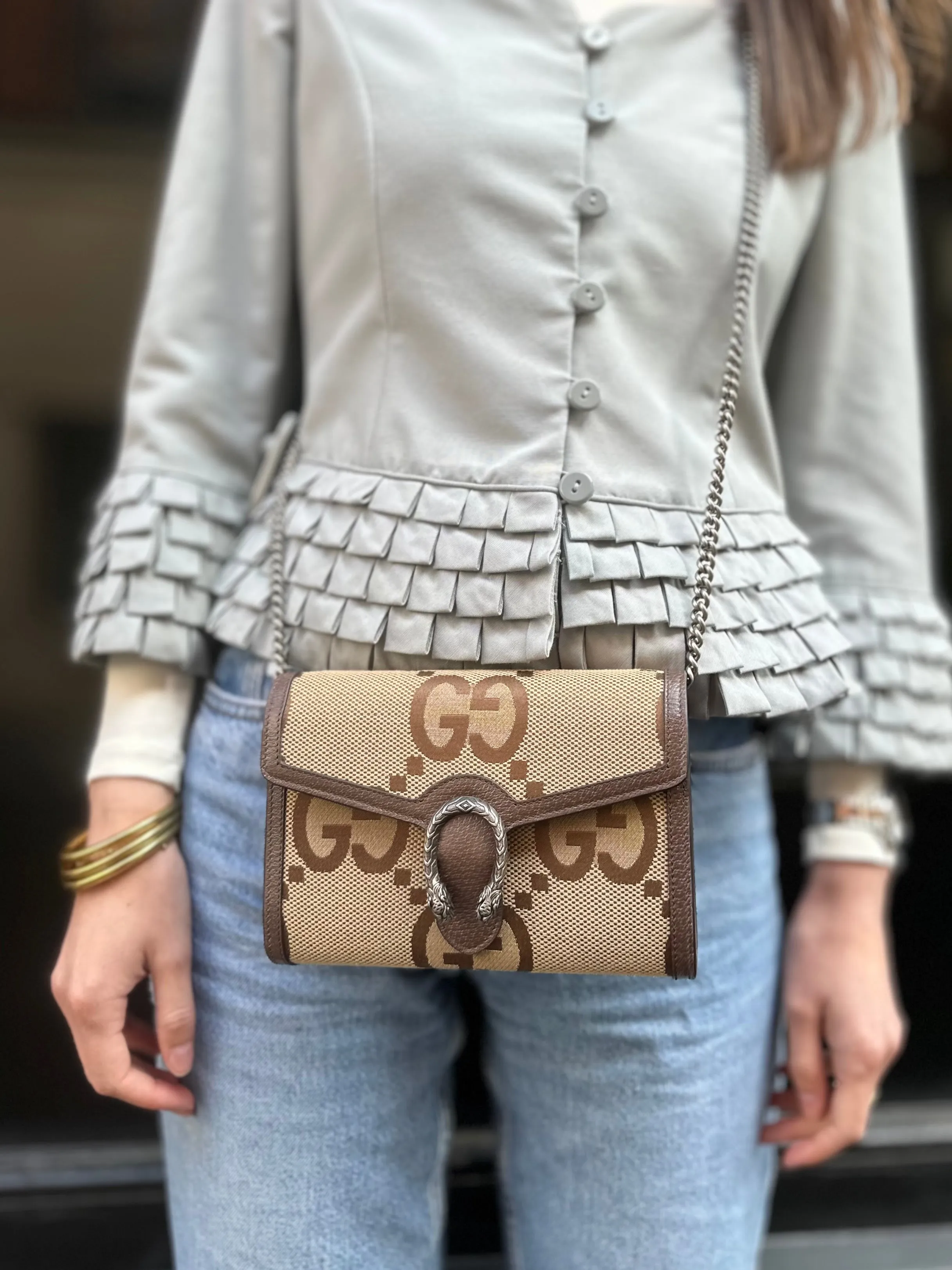 Gucci Monogram Canvas Dionysus Crossbody