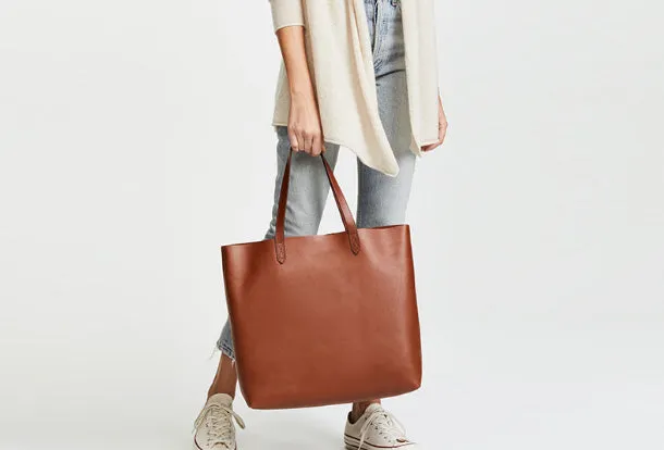 Handmade Genuine Leather Handbag Tote Bag Shopper Bag Shoulder Bag Purse For Women