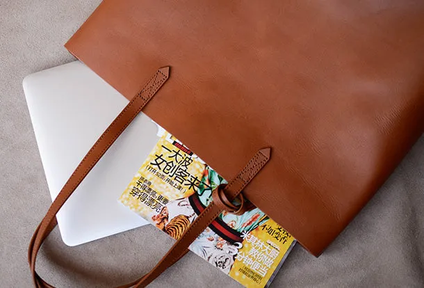 Handmade Genuine Leather Handbag Tote Bag Shopper Bag Shoulder Bag Purse For Women