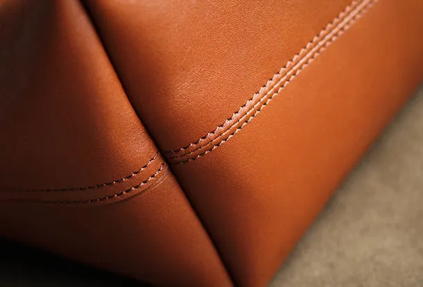 Handmade Genuine Leather Handbag Tote Bag Shopper Bag Shoulder Bag Purse For Women