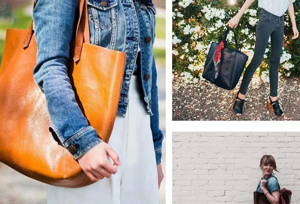 Handmade Genuine Leather Handbag Tote Bag Shopper Bag Shoulder Bag Purse For Women