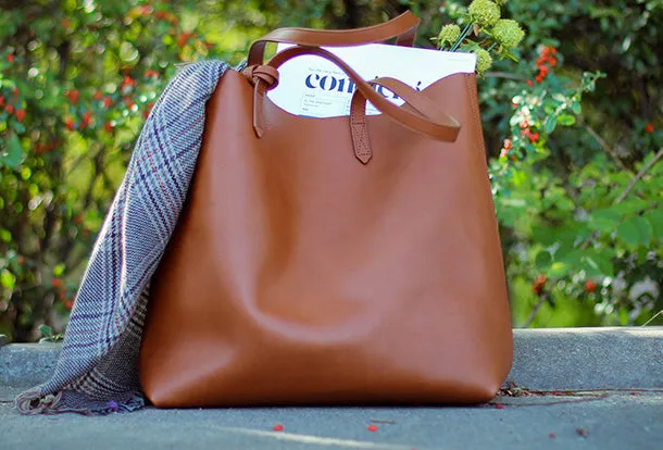 Handmade Genuine Leather Handbag Tote Bag Shopper Bag Shoulder Bag Purse For Women