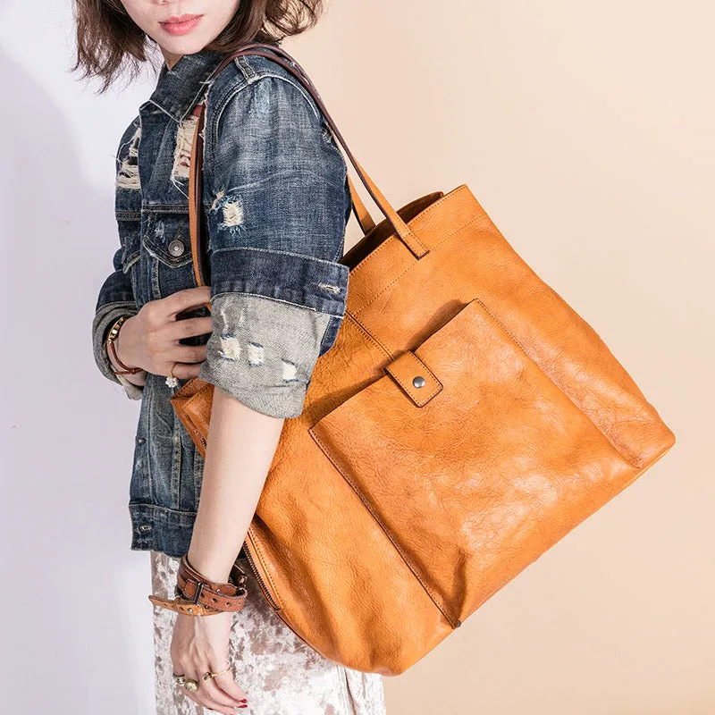 Handmade Genuine Leather Handbag Tote Large Shopper Bag Purse Handbag Shoulder Bag Purse For Women