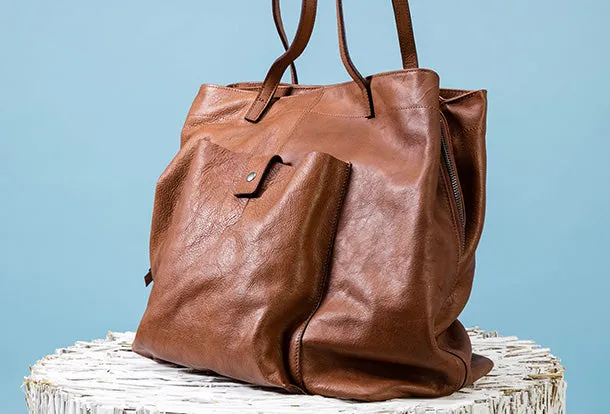 Handmade Genuine Leather Handbag Tote Large Shopper Bag Purse Handbag Shoulder Bag Purse For Women