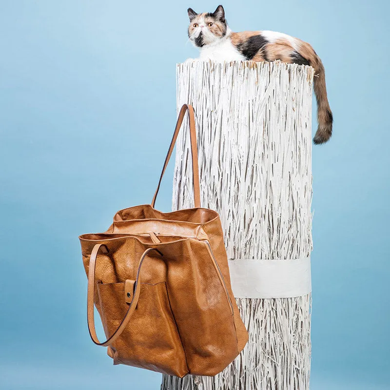 Handmade Genuine Leather Handbag Tote Large Shopper Bag Purse Handbag Shoulder Bag Purse For Women