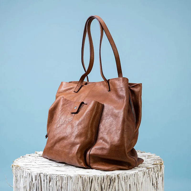 Handmade Genuine Leather Handbag Tote Large Shopper Bag Purse Handbag Shoulder Bag Purse For Women