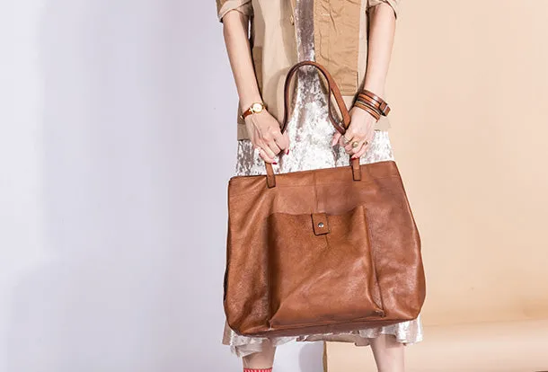 Handmade Genuine Leather Handbag Tote Large Shopper Bag Purse Handbag Shoulder Bag Purse For Women