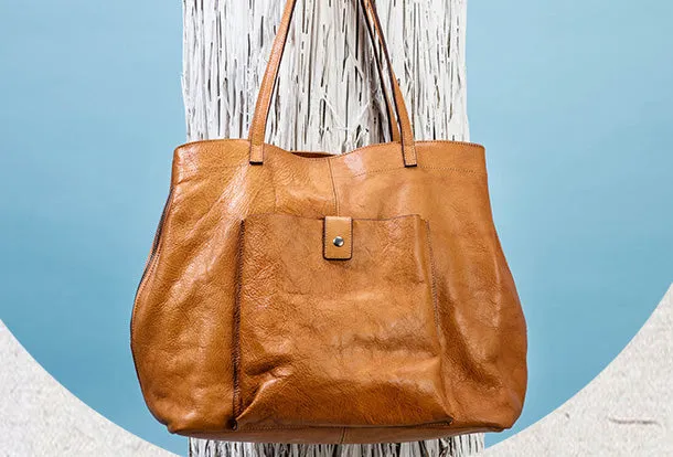 Handmade Genuine Leather Handbag Tote Large Shopper Bag Purse Handbag Shoulder Bag Purse For Women