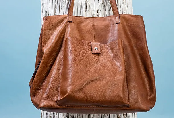 Handmade Genuine Leather Handbag Tote Large Shopper Bag Purse Handbag Shoulder Bag Purse For Women