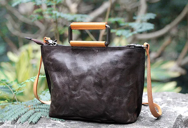 Handmade handbag tote purse leather crossbody bag purse shoulder bag for women