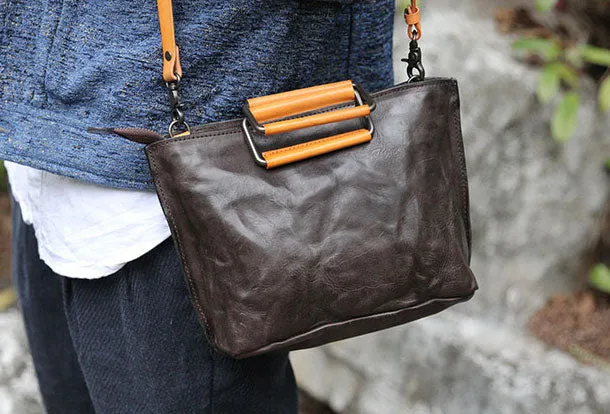 Handmade handbag tote purse leather crossbody bag purse shoulder bag for women