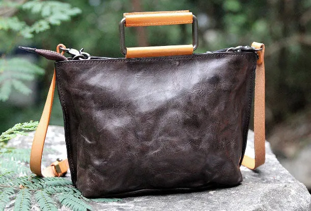 Handmade handbag tote purse leather crossbody bag purse shoulder bag for women