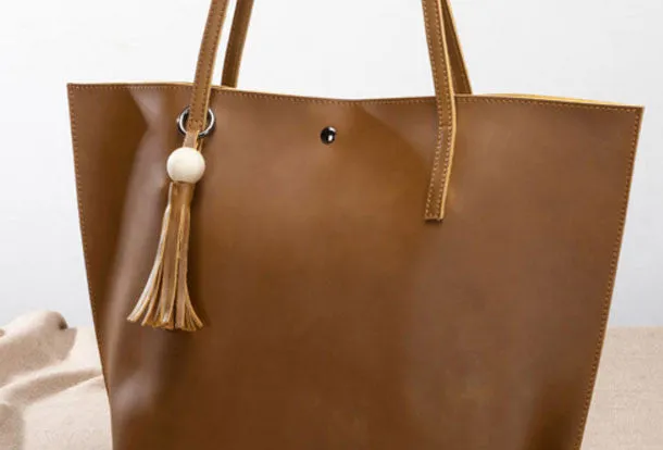 Handmade Leather handbag shoulder bag large tote for women leather shopper bag