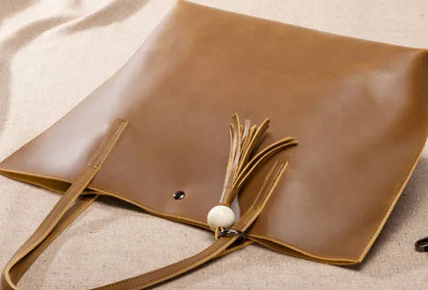 Handmade Leather handbag shoulder bag large tote for women leather shopper bag