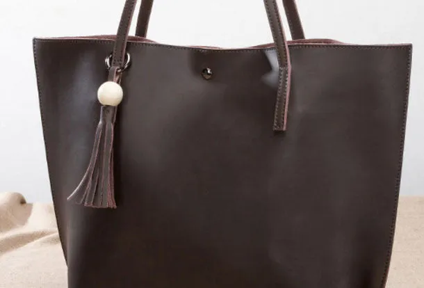 Handmade Leather handbag shoulder bag large tote for women leather shopper bag