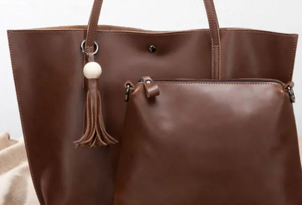 Handmade Leather handbag shoulder bag large tote for women leather shopper bag