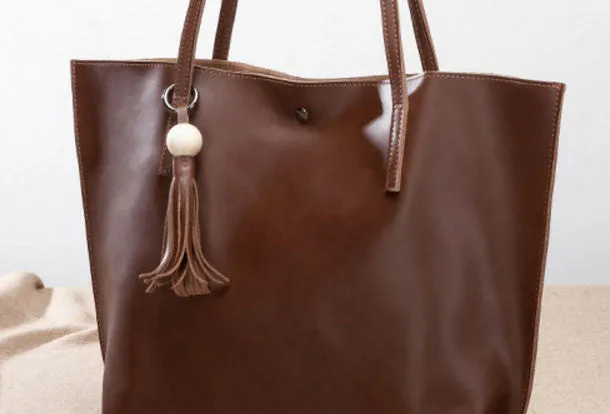 Handmade Leather handbag shoulder bag large tote for women leather shopper bag