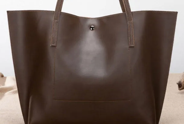 Handmade Leather handbag shoulder bag large tote for women leather shopper bag