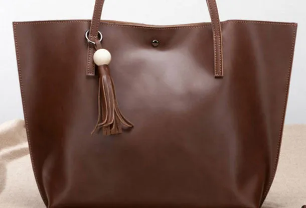 Handmade Leather handbag shoulder bag large tote for women leather shopper bag