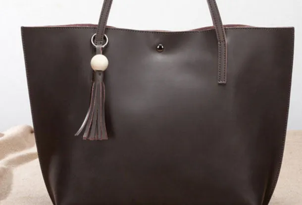 Handmade Leather handbag shoulder bag large tote for women leather shopper bag