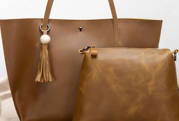 Handmade Leather handbag shoulder bag large tote for women leather shopper bag
