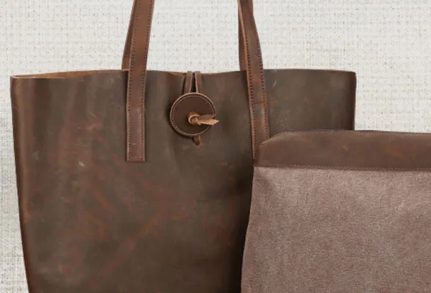 Handmade Leather handbag shoulder bag tote for women leather shopper bag