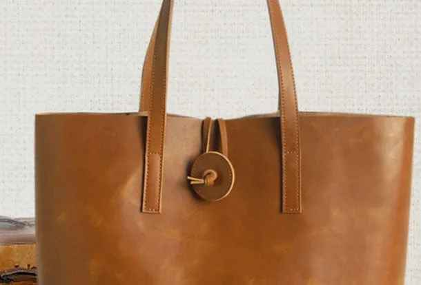 Handmade Leather handbag shoulder bag tote for women leather shopper bag
