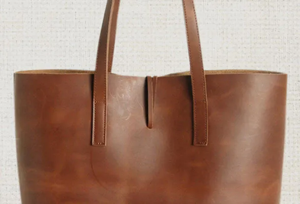 Handmade Leather handbag shoulder bag tote for women leather shopper bag
