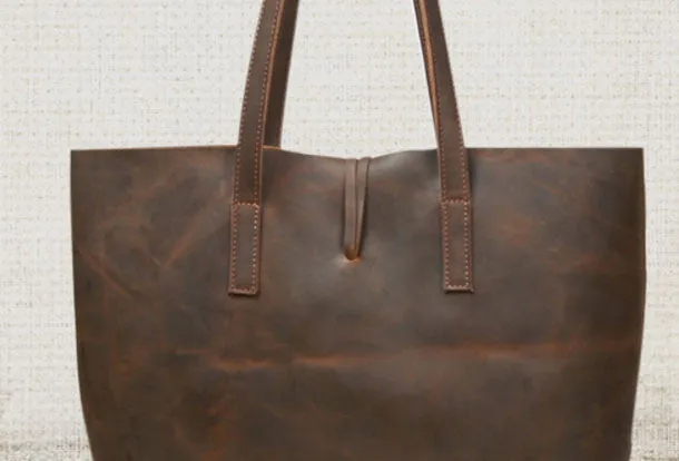 Handmade Leather handbag shoulder bag tote for women leather shopper bag
