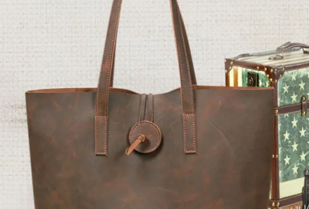 Handmade Leather handbag shoulder bag tote for women leather shopper bag