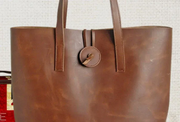 Handmade Leather handbag shoulder bag tote for women leather shopper bag