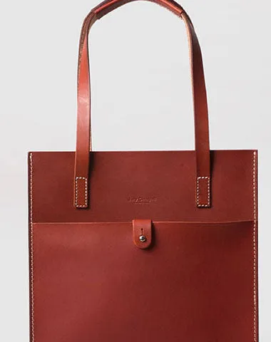 Handmade Leather handbag shoulder tote bag red for women leather shopper bag