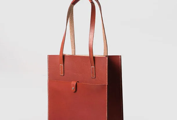 Handmade Leather handbag shoulder tote bag red for women leather shopper bag
