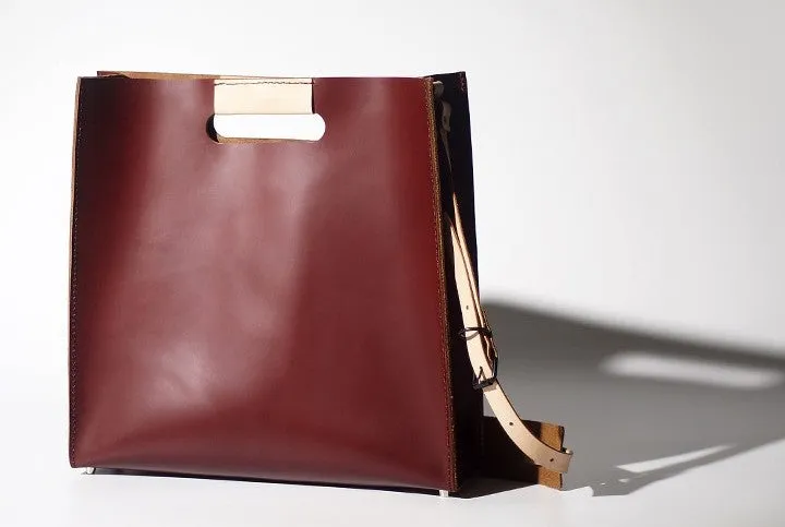 Handmade Leather Red Womens Tote Purse Handbag Tote Shopper Bag for Women