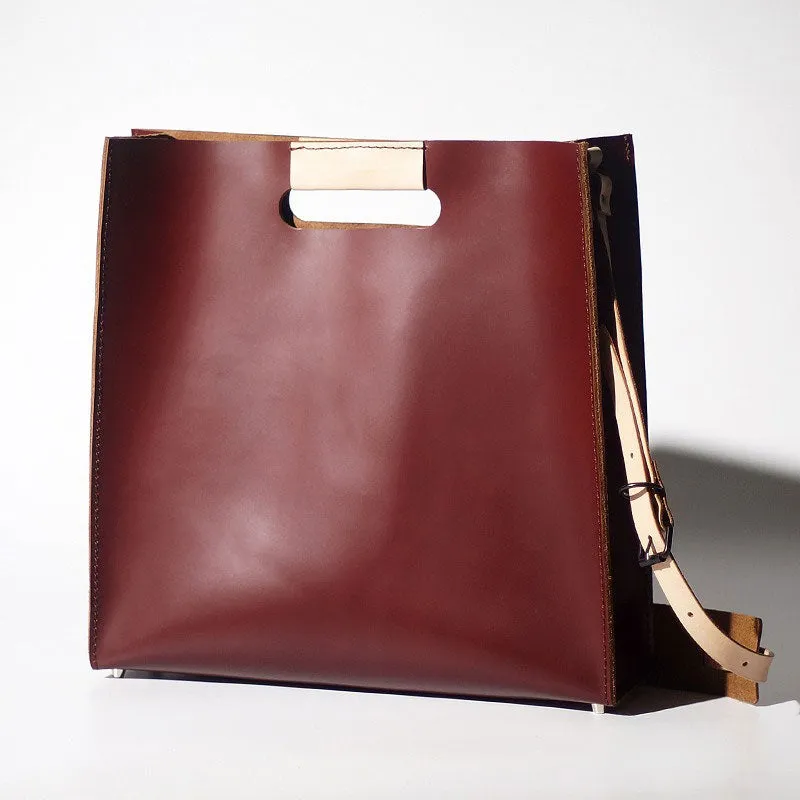 Handmade Leather Red Womens Tote Purse Handbag Tote Shopper Bag for Women