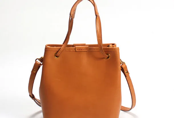 Handmade Leather Tote Purse Bucket Bag Handbag Shoulder Bag Large for Women Leather Shopper Bag