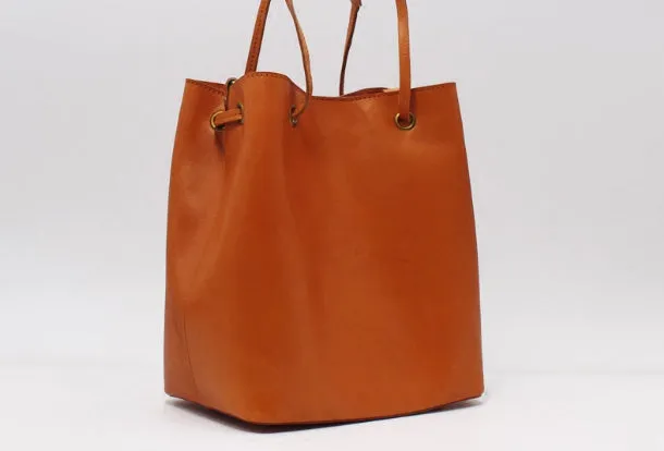 Handmade Leather Tote Purse Bucket Bag Handbag Shoulder Bag Large for Women Leather Shopper Bag