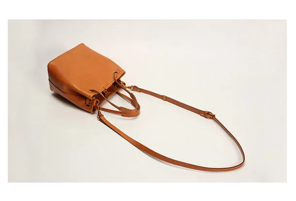 Handmade Leather Tote Purse Bucket Bag Handbag Shoulder Bag Large for Women Leather Shopper Bag