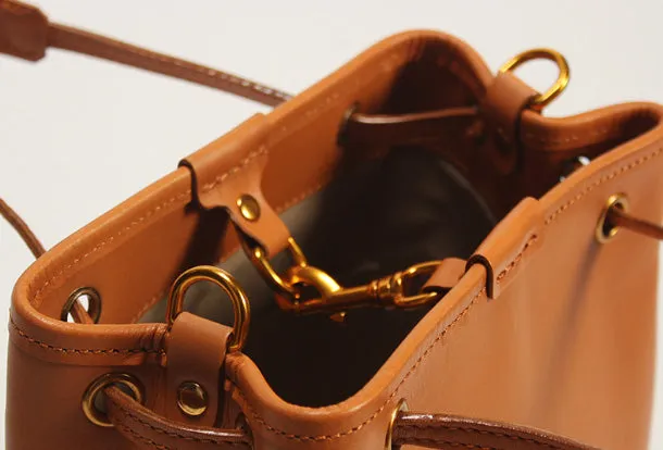 Handmade Leather Tote Purse Bucket Bag Handbag Shoulder Bag Large for Women Leather Shopper Bag