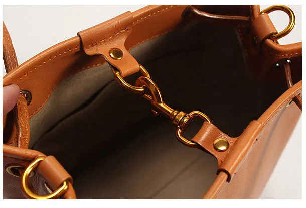 Handmade Leather Tote Purse Bucket Bag Handbag Shoulder Bag Large for Women Leather Shopper Bag