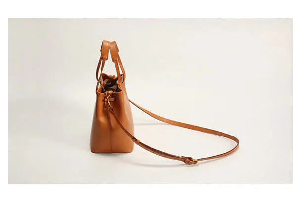 Handmade Leather Tote Purse Bucket Bag Handbag Shoulder Bag Large for Women Leather Shopper Bag