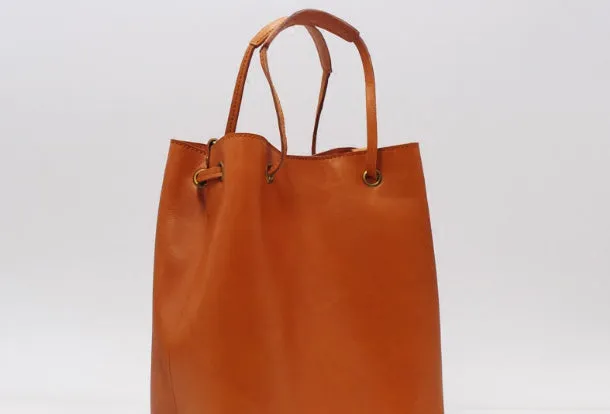 Handmade Leather Tote Purse Bucket Bag Handbag Shoulder Bag Large for Women Leather Shopper Bag