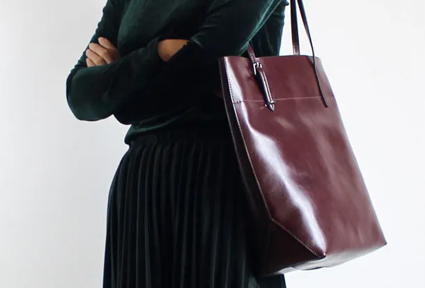 Handmade Leather Tote Purse Handbag Shoulder Bag Large for Women Leather Shopper Bag