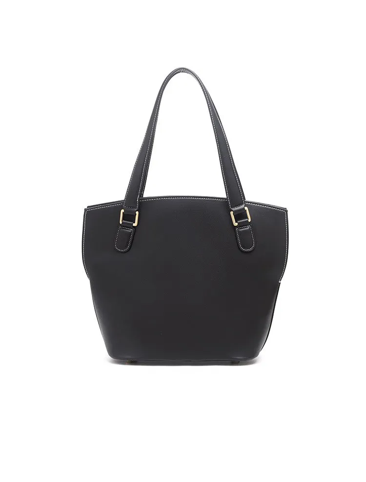 Handmade Womens Black Leather Tote Handbag Purse Birds Tote Bag for Women