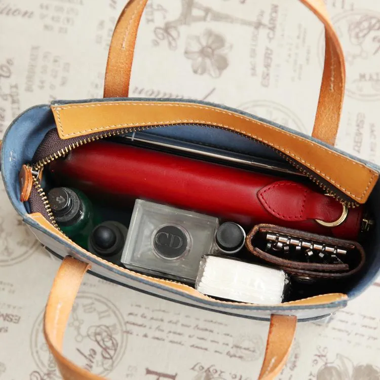 Handmade Womens Leather Handbag Tote Purse Tote Cute Shopper Side Tote Bag for Men