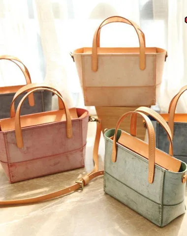 Handmade Womens Leather Handbag Tote Purse Tote Cute Shopper Side Tote Bag for Men