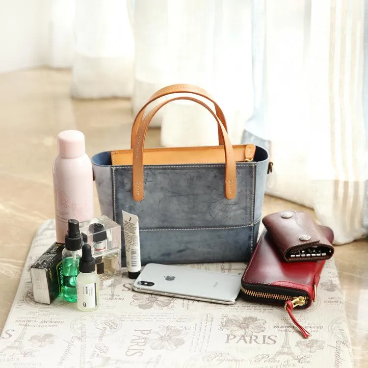 Handmade Womens Leather Handbag Tote Purse Tote Cute Shopper Side Tote Bag for Men